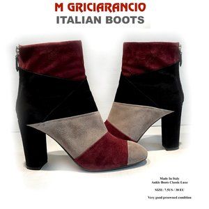 M GRICIARANCIO  ITALIAN BOOTS / SIZE: 7.5US / 38 EU /Made In Italy